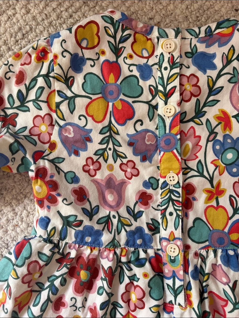 Mini Boden long sleeve colorful Floral Cotton Dress - Picture 5 of 6